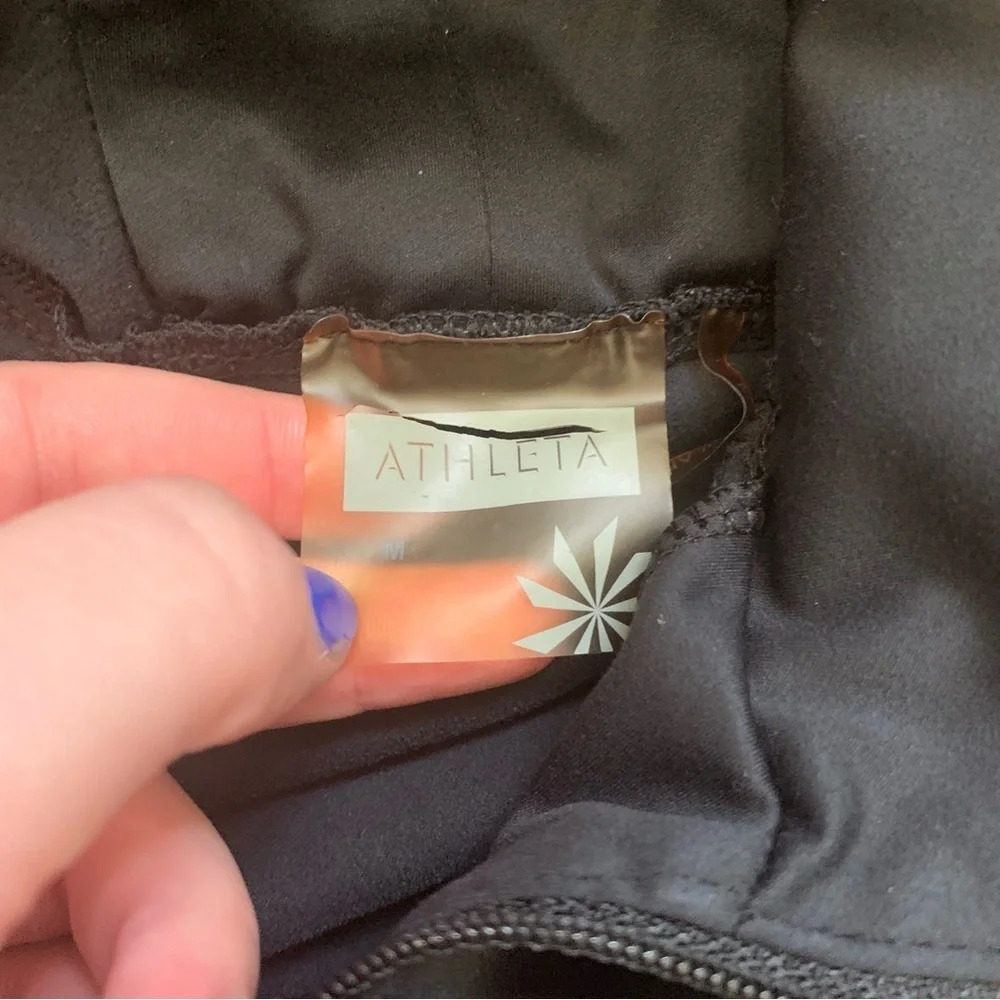 Athleta Reflective Jacket Black Athletic Zip Up Size Medium Brat Summer Green - Picture 5 of 8